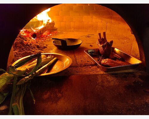 窯焼き仔羊と夏野菜